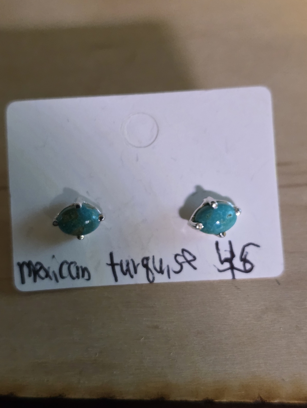 Mexican Turquoise Stone Stud Earrings – Women Jewelry